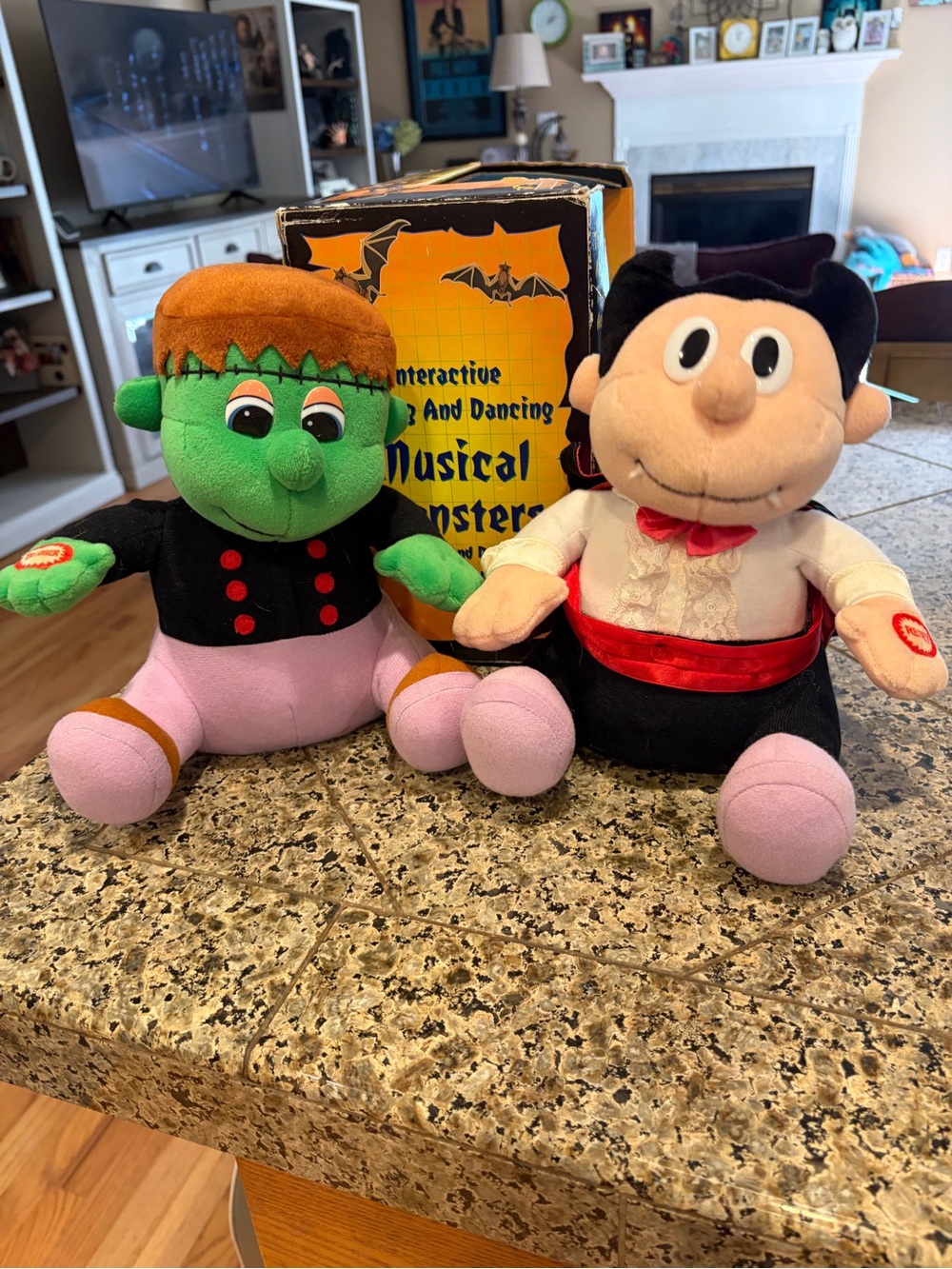 FTC Halloween Plush Frankenstein and Dracula Interactive Singing Vintage Dolls
